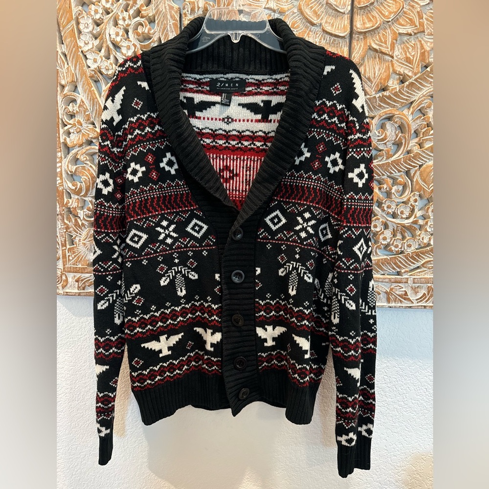 21men Holiday Button Down Cardigan- size S